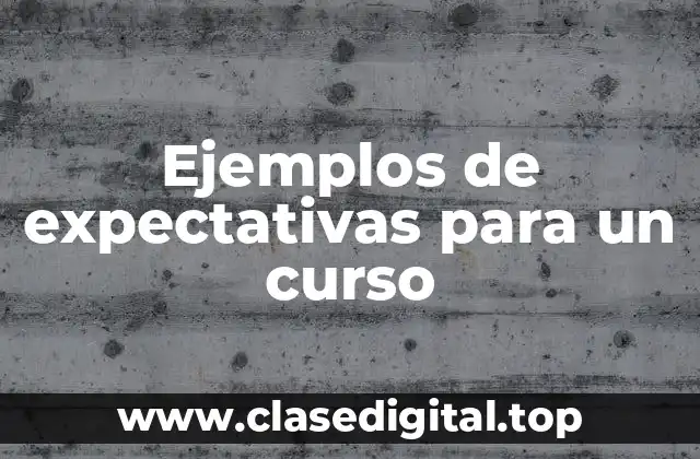 Ejemplos de expectativas para un curso