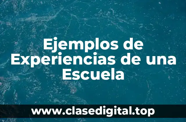 Ejemplos de Experiencias de una Escuela