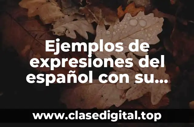 Ejemplos de expresiones del español con su significado argentina