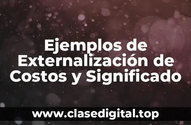 Ejemplos de Externalización de Costos y Significado