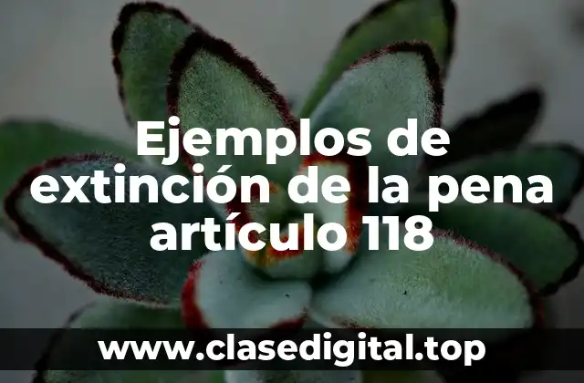 Ejemplos de extinción de la pena artículo 118