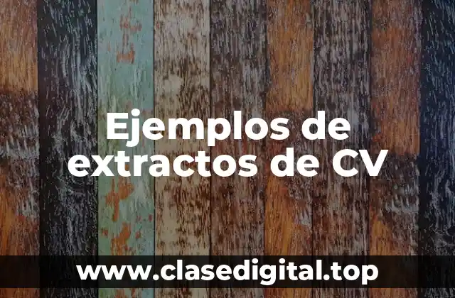 Ejemplos de extractos de CV