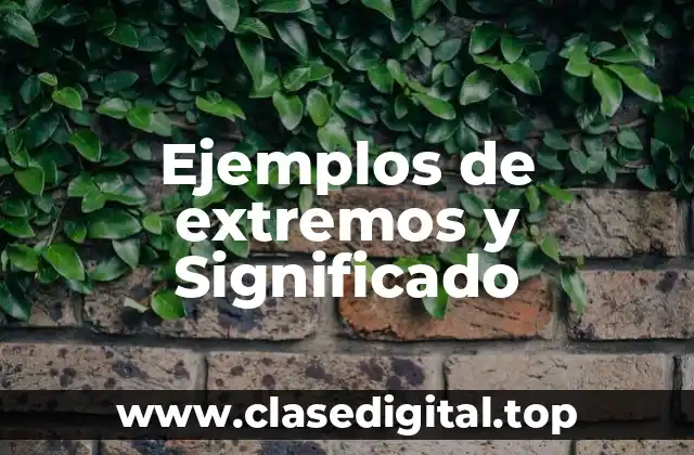 Ejemplos de extremos y Significado