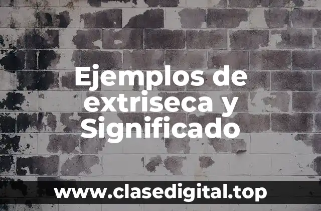 Ejemplos de extriseca y Significado