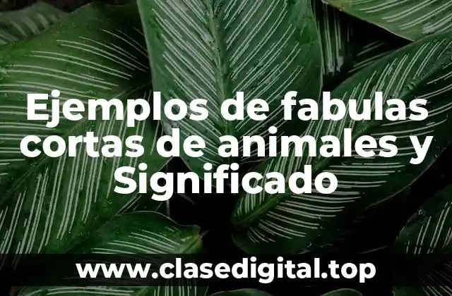 Ejemplos de fabulas cortas de animales