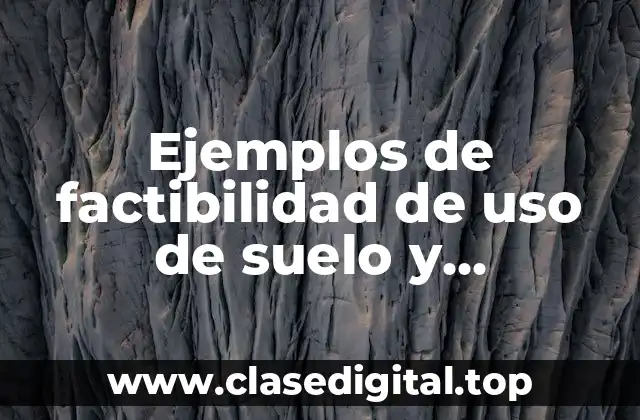 Ejemplos de factibilidad de uso de suelo y Significado