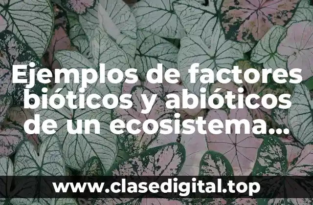 Ejemplos de factores bióticos y abióticos de un ecosistema acuático y Significado