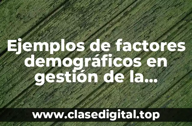 Ejemplos de factores demográficos en gestión de la producción
