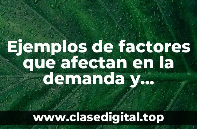 Ejemplos de factores que afectan en la demanda y Significado