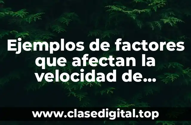 Ejemplos de factores que afectan la velocidad de reacción