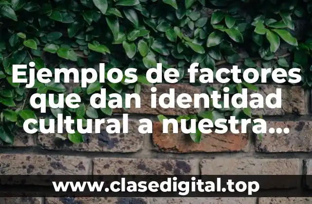 Ejemplos de factores que dan identidad cultural a nuestra comunidad