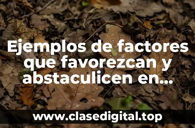 Ejemplos de factores que favorezcan y abstaculicen en desarrollo