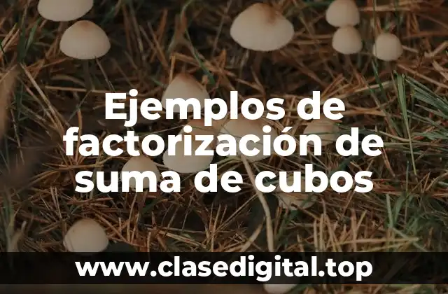 Ejemplos de factorización de suma de cubos