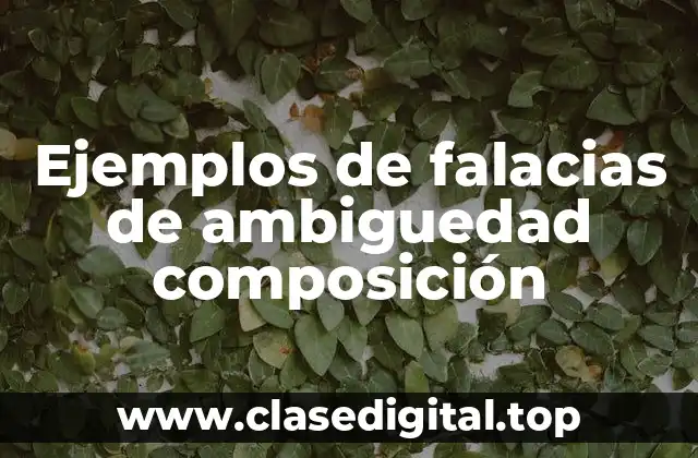 Ejemplos de falacias de ambiguedad composición