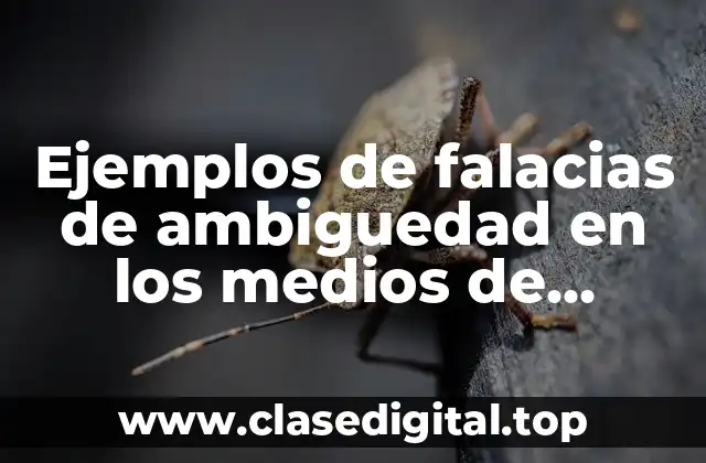 Ejemplos de falacias de ambiguedad en los medios de comunicación