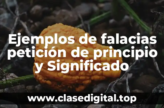 Ejemplos de falacias petición de principio y Significado