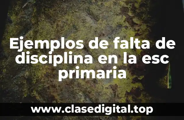 Ejemplos de falta de disciplina en la escuela primaria
