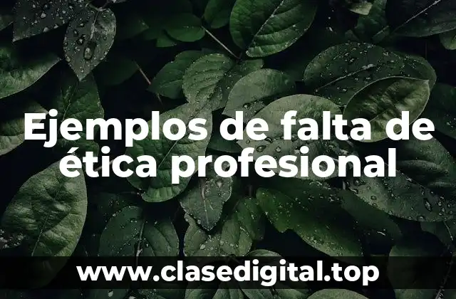 Ejemplos de falta de ética profesional