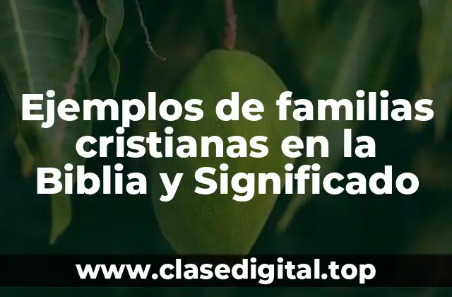 Ejemplos de familias cristianas en la Biblia