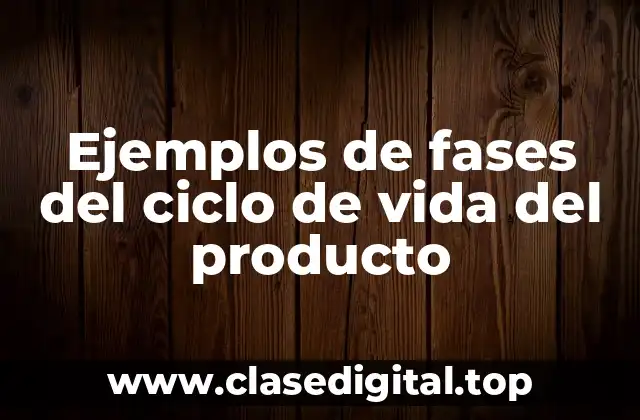 Ejemplos de fases del ciclo de vida del producto