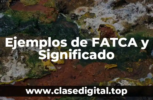Ejemplos de FATCA y Significado