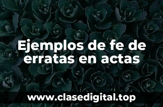 Ejemplos de fe de erratas en actas