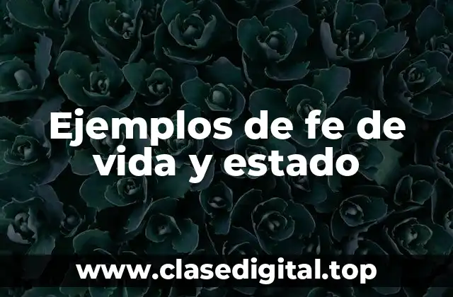 Ejemplos de fe de vida y estado