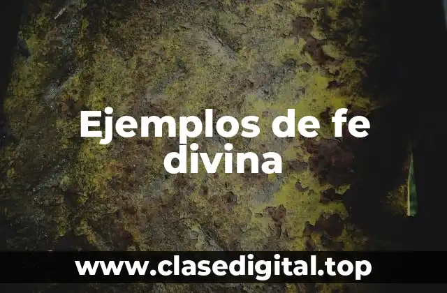 Ejemplos de fe divina
