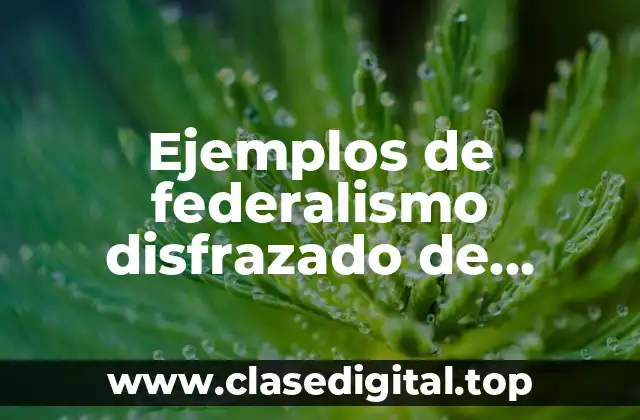Ejemplos de federalismo disfrazado de centralismo