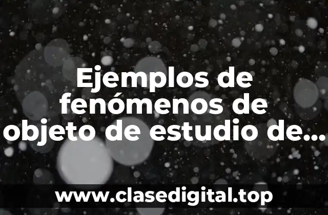 Ejemplos de fenómenos de objeto de estudio de la economía y Significado