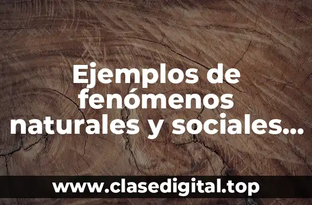 Ejemplos de fenómenos naturales y sociales en ciencias sociales