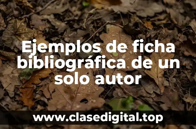 Ejemplos de ficha bibliográfica de un solo autor