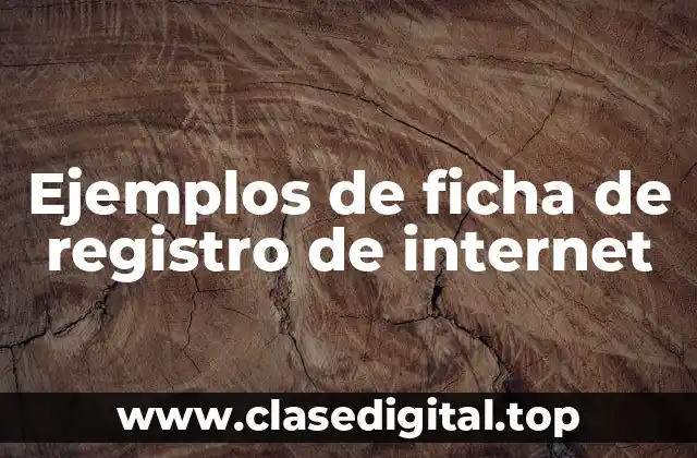 Ejemplos de ficha de registro de internet