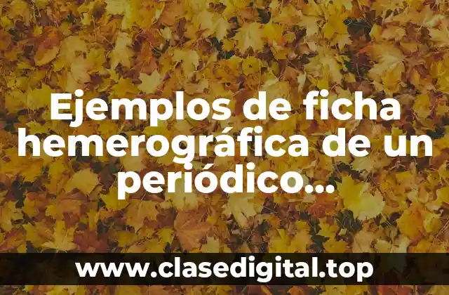 Ejemplos de ficha hemerográfica de un periódico venezolano