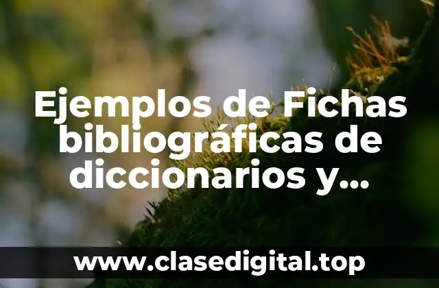Ejemplos de Fichas bibliográficas de diccionarios y Significado