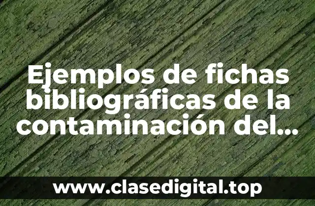 Ejemplos de fichas bibliográficas de la contaminación del agua
