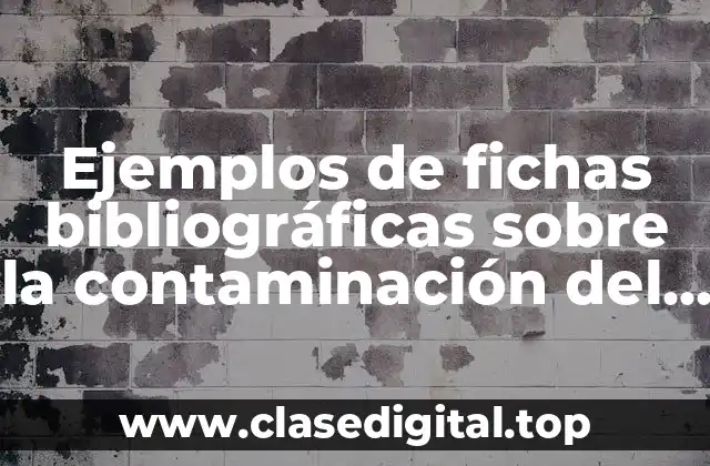 Ejemplos de fichas bibliográficas sobre la contaminación del agua