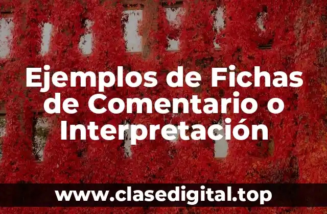 Ejemplos de Fichas de Comentario o Interpretación
