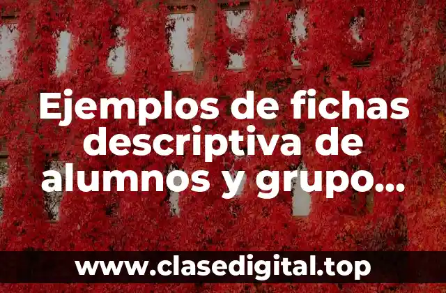 Ejemplos de fichas descriptiva de alumnos y grupo sexto