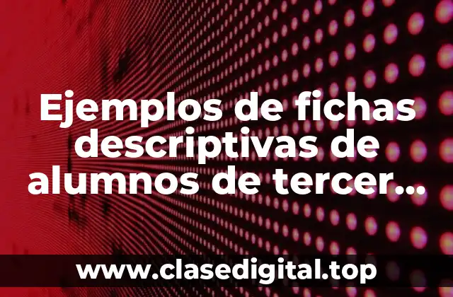 Ejemplos de fichas descriptivas de alumnos de tercer año de primaria