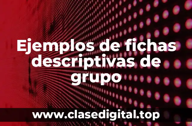 Ejemplos de fichas descriptivas de grupo