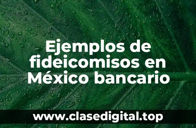 Ejemplos de fideicomisos en México bancario