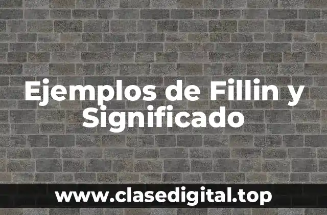 Ejemplos de Fillin y Significado