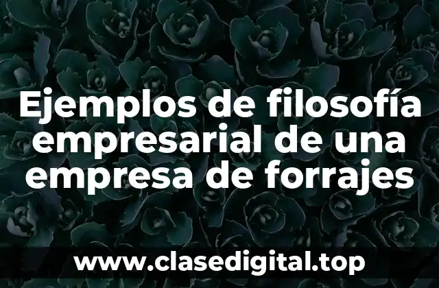 Ejemplos de filosofía empresarial de una empresa de forrajes