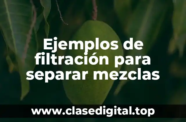 Ejemplos de filtración para separar mezclas