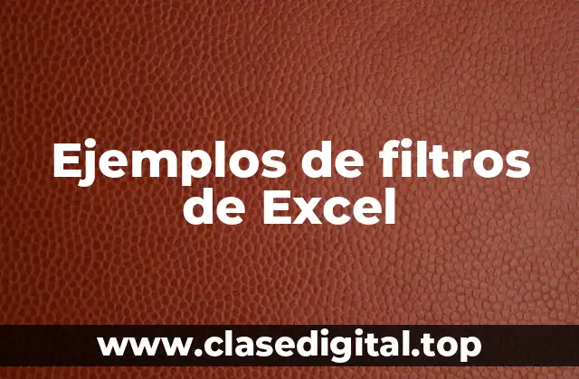 Ejemplos de filtros de Excel