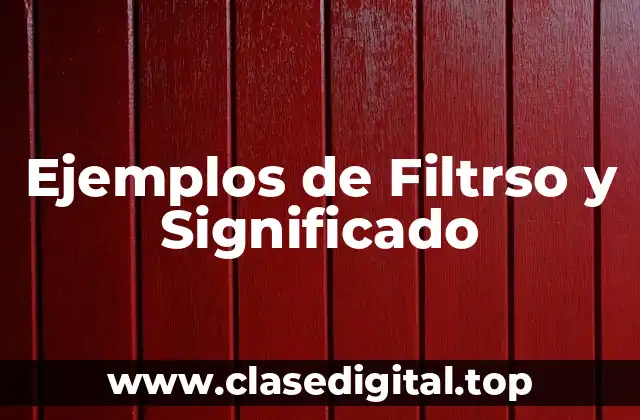 Ejemplos de Filtrso y Significado