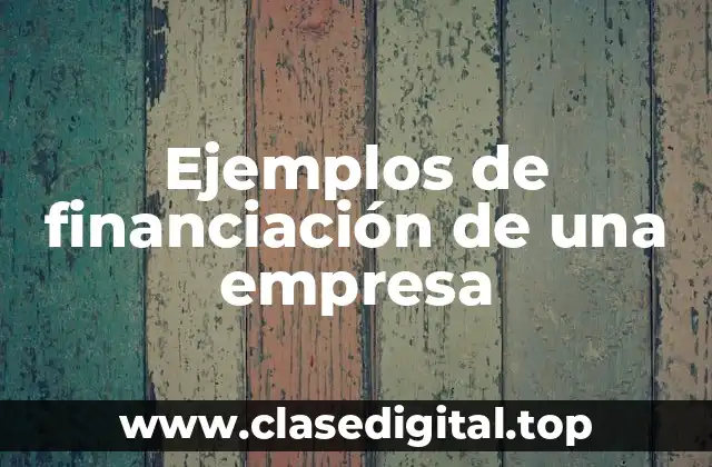 Ejemplos de financiación de una empresa