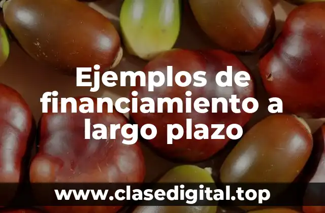 Ejemplos de financiamiento a largo plazo