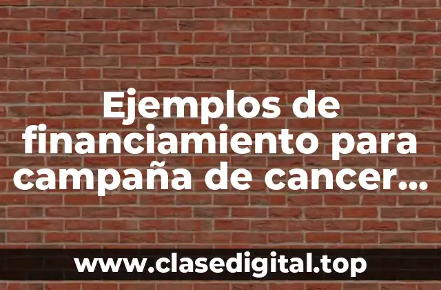 Ejemplos de financiamiento para campaña de cancer de mama y Significado